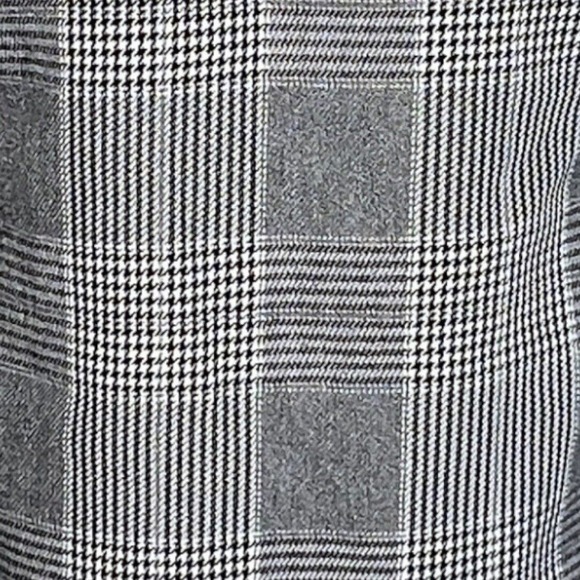 Zara Basic Top Womens XS Black White Houndstooth Plaid Casual Workwear Versatile - Picture 6 of 7